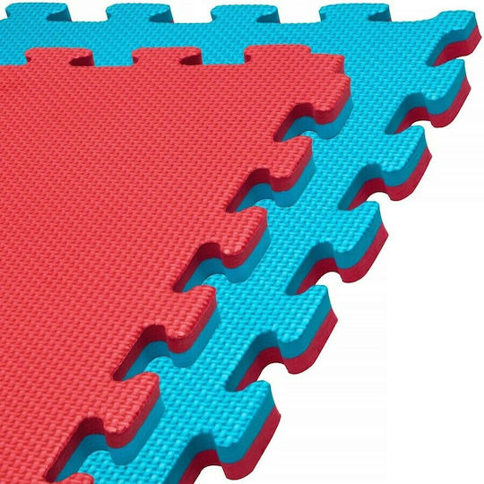 4FIZJO 4FIT074 Подложки Пъзел За Фитнес Двустранна Червени/Сини 100x100x2см 1бр