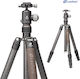 Leofoto Camera Tripod Urban LX-324CT Plus Ballhead XB-38 Made of Carbon Fiber with Spherical Head up to 171cm and Maximum Load 15kg