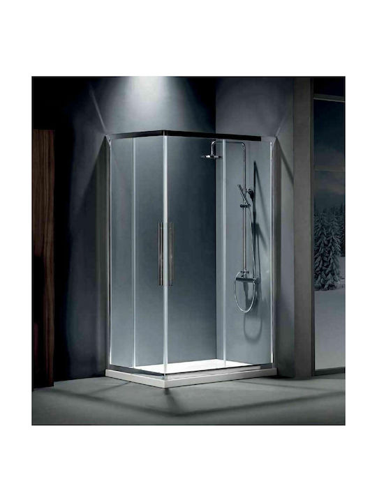 Devon Flow Corner Entry CF10090C-100 Cabin for Shower with Sliding Door 100x90x195cm Clean Glass Chrome