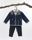 Lollipop Baptism Suit for Boys Blue K694 5 Pieces