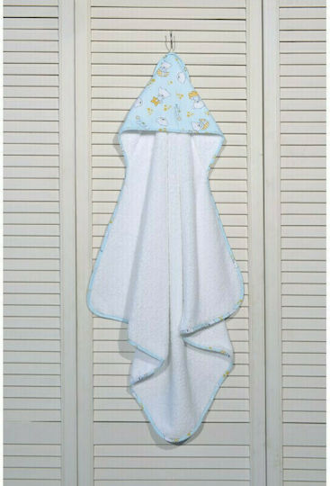 Baby Oliver Hooded Baby Bath Towel Light Blue