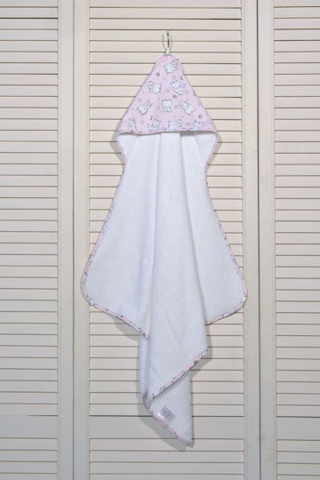Baby Oliver Hooded Baby Bath Towel Pink