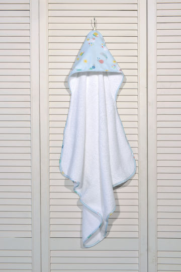 Baby Oliver Hooded Baby Bath Towel Light Blue