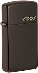 Zippo Slim Αντιανεμικός Αναπτήρας Φλόγας Brown