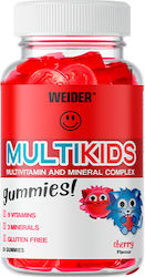 Weider Multikids Gummies Multivitamin for Energy & Immune System Boost Cherry 50 jelly beans