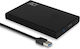 Intronics Твърд диск кутия 2.5" SATA III с връзка USB 3.2 в Черен цвят
