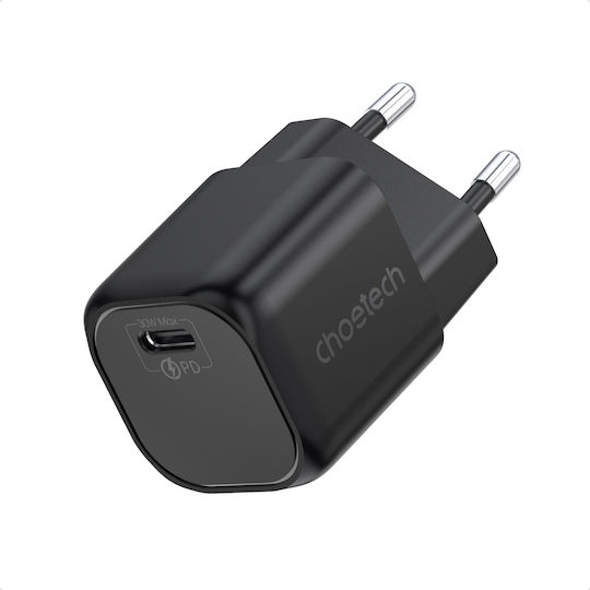 Choetech GaN Wireless Charger with USB-C Port 30W Power Delivery Black