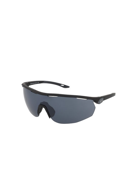 Under Armour Unisex Sunglasses with Black Plastic Frame and Black Lens UA 0003/G/S 003/KA