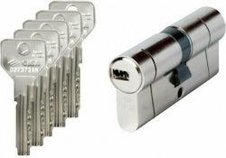 Cisa Lock Cylinder Security 60mm (28-32) with 5 Keys Silver