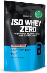 Biotech USA Iso Whey Zero With Glutamine & BCAAs Molkenprotein Ohne Gluten & Laktose mit Geschmack Strawberry 500gr