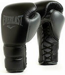 Everlast Powerlock 2 Mănuși de box din piele sintetică pentru competiție negre