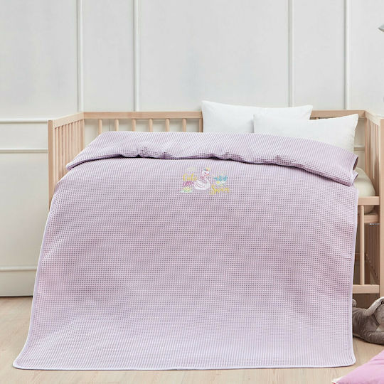 Beauty Home Babydecken Wickeltücher für Kinderzimmer Piqué Flieder 80x110cm 5305KB-80x110