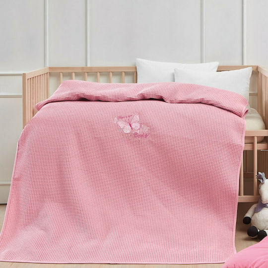 Beauty Home Cot Waffle Blanket Pink 100x150cm 5302KB-100x150