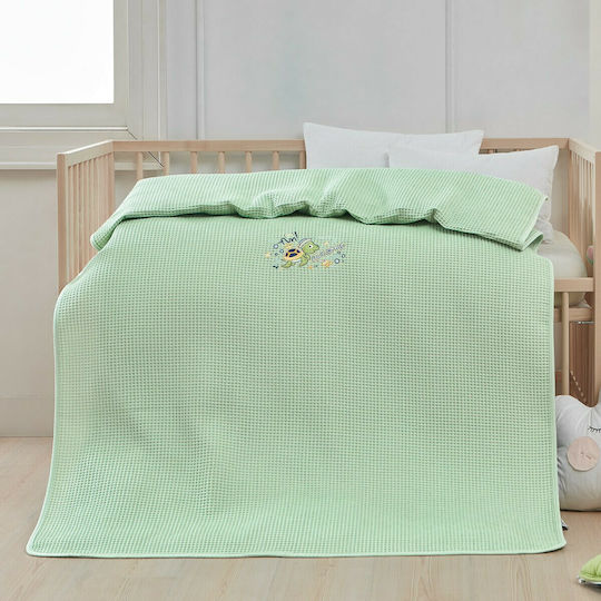 Beauty Home Baby Blanket Cot Waffle Green 110x150cm 5312KB-100x150