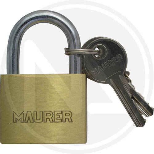 Maurer Padlock Brass with Key 25mm 1pcs