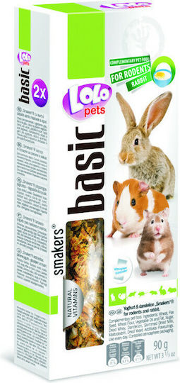 Lolo Pets Tratează pentru Iepure cu Păpădie Smakers Basic Dandelion/Yogurt 90gr 1buc