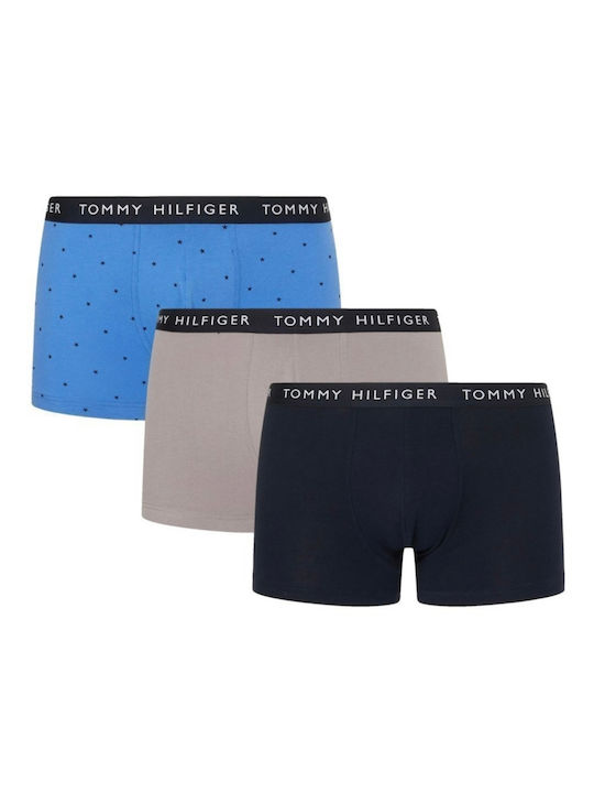 Tommy Hilfiger Ανδρικά Μποξεράκια Blue / Navy Blue / Grey με Σχέδια 3Pack
