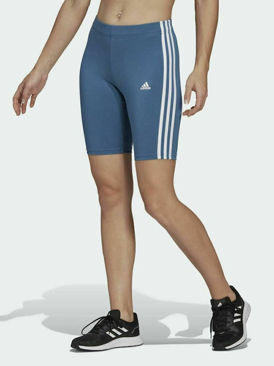 Adidas Essentials 3 Stripes Γυναικείο Ποδηλατικό Κολάν Μπλε