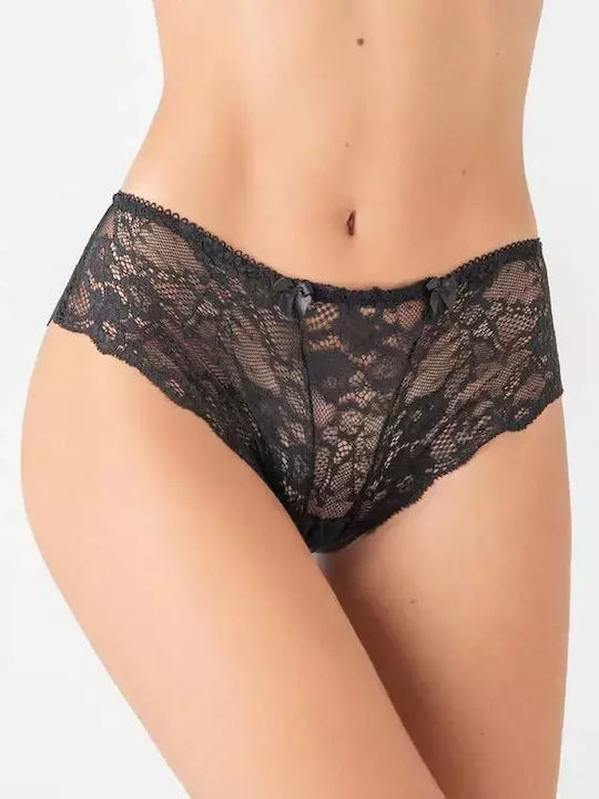 Milena by Paris High-waisted Women's Brazil with Lace Black