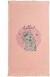 Melinen Puppy Kids Beach Towel Pink 120x70cm