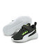 Flyer Runner Kids Sports Shoes Running with Hoop & Loop Closure Black