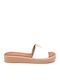 Leather Women's Flat Sandals in White Color