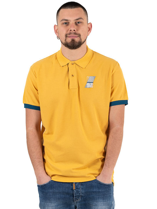 Double S Ανδρικό T-shirt Polo Κίτρινο