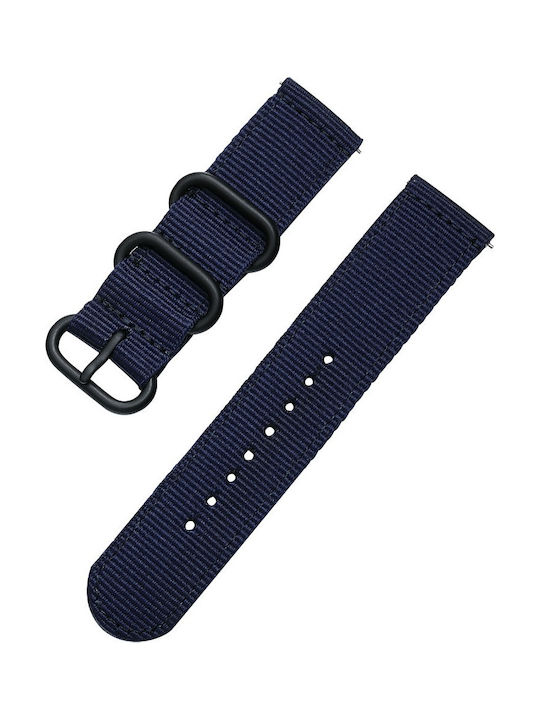 Zulu Fabric Strap Nato Navy Blue 22mm