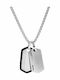 Fossil Men's Dress Necklace ID Card Made of Steel with Personalization Black