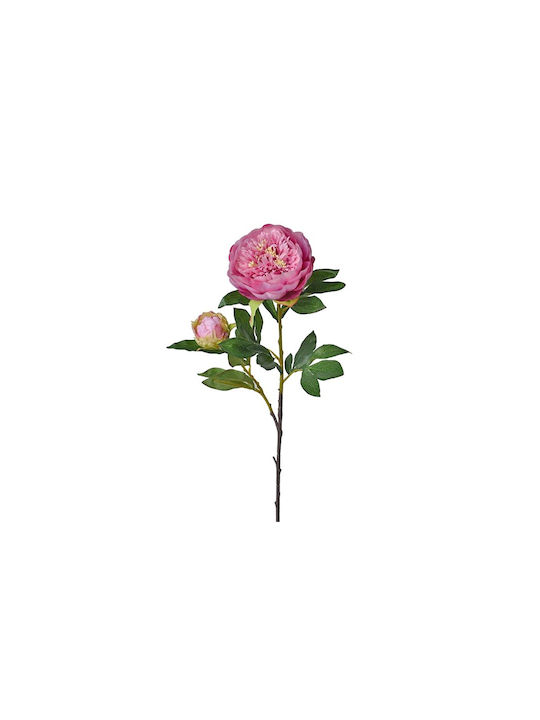 Ramură Decorativă Artificială Peony Roz 96cm Zaros