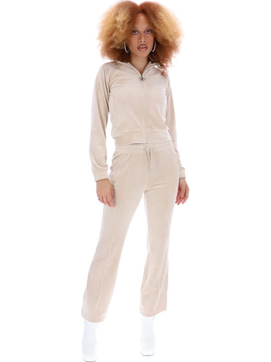 Juicy Couture Diamante Tina Jogginghose Samt Beige