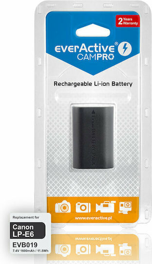 everActive Батерия за фотоапарат EVB019 LP-E6 Литиево-йонни (Li-Ion) 1600mAh Съвместима с Canon
