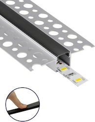 GloboStar Walled LED Strip Aluminum Profile with Opal Cover for Drywall 100x5.6x1.3cm 70839-1M