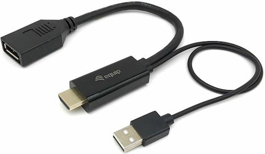 Equip Μετατροπέας HDMI / USB-A male σε DisplayPort female 1τμχ 119039