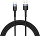 Tellur Braided / LED USB 2.0 Cable USB-C male - USB-A male Black 2m (TLL155314)