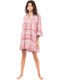 Pink Label Damen Mini Kaftan Strand Rot