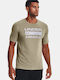 Under Armour Team Issue Wordmark Αθλητικό Ανδρικό T-shirt Χακί με Λογότυπο