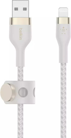 Belkin Braided USB-A to Lightning Cable White 2m (CAA010BT2MWH)