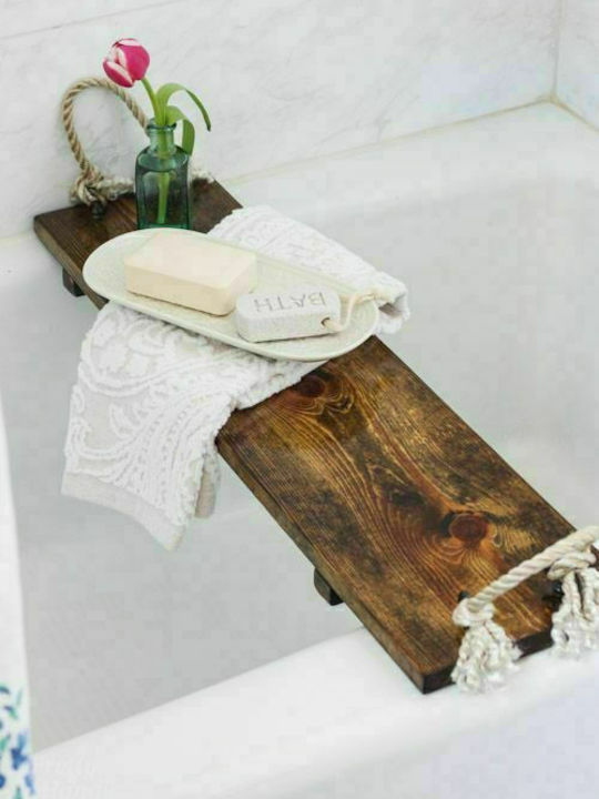 Molfs S-B5A Bathroom Shelf Wooden with 1 Shelf 45x20x0.7cm