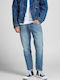 Frank Men's Cropped Jeans Pants With Regular Tapered Fit Blue