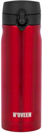 N'Oveen Bottle Thermos Stainless Steel 400ml Red with Mouthpiece