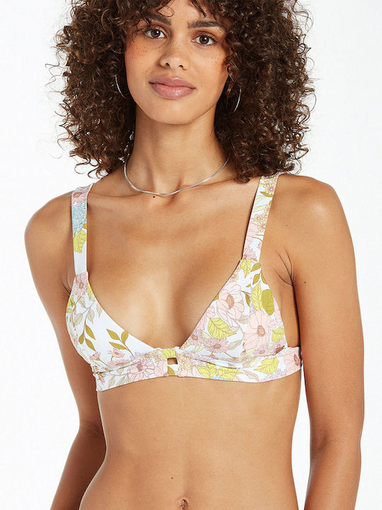 Volcom Triangle Bikini Top with Adjustable Straps Multicolour Floral