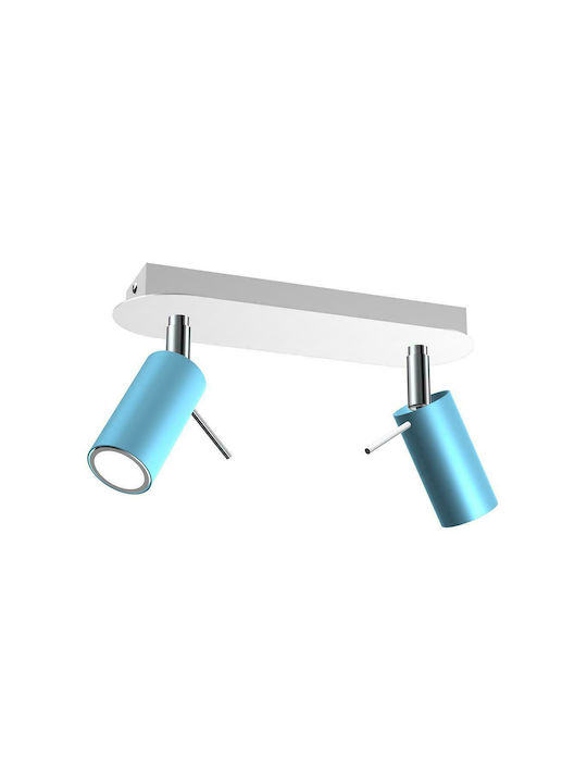 Eko Light Preston Doppel Spot mit Fassung GU10 in Blau Farbe