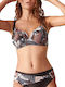 Blu4u Underwire Bikini Set Bra & Slip Bottom with Adjustable Straps Brown