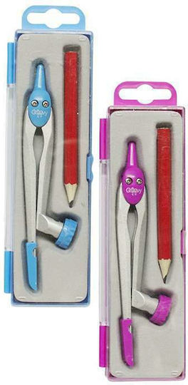 Groovy Metallic Compass with Pencil in Case (Μiscellaneous colours)