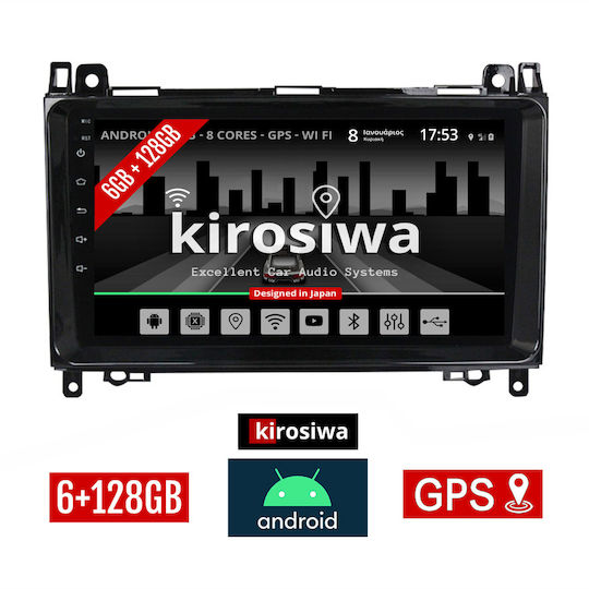 Kirosiwa Auto-Audiosystem für Mercedes-Benz B Klasse (W245) 2005-2012 (Bluetooth/USB/AUX/WiFi/GPS) mit Touchscreen 9"