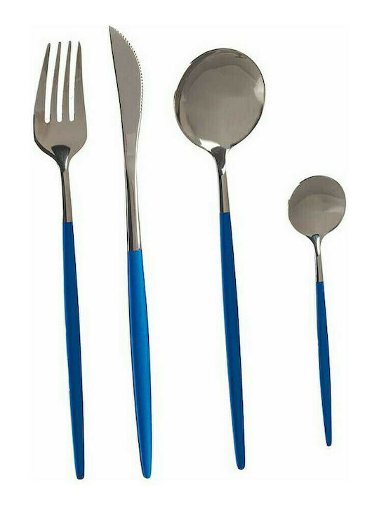 8-Piece Stainless Steel 18/10 Blue Cutlery Set