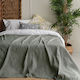 Palamaiki Jude Coverlet Single from Cotton & Polyester Khaki 170x260cm