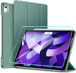 ESR Set Ascend + Tempered Glass Flip Cover Synthetic Leather / Silicone Cactus Green (iPad Air 2020/2022)