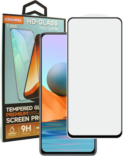 T-Max Premium 3D Full Glue Full Face Tempered Glass Μαύρο (Redmi Note 10 Pro)